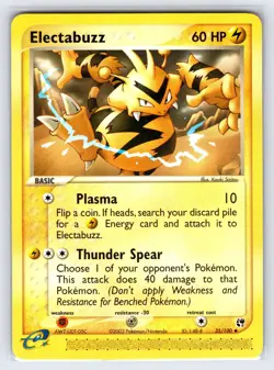 Electabuzz 35/100 EX Sandstorm Pokemon Card e-Series Nintendo Uncommon - Nm/Vlp - Image 1