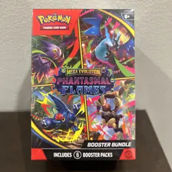 Pokemon TCG Mega Evolution Phantasmal Flames Booster Bundles New Sealed 6 Packs - Image 1