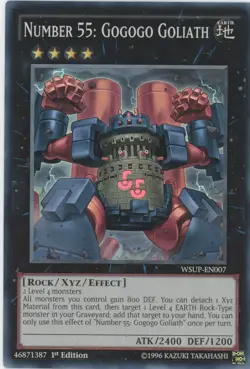 Yugioh Number 55: Gogogo Goliath WSUP-EN007 Super Rare 1st Edition LP - Image 1