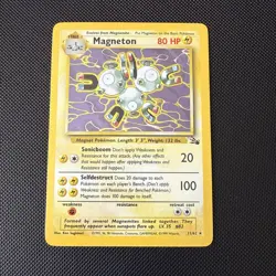 Magneton 11/62 Holo Rare Fossil Pokemon Card WOTC Vintage 1999 NM/M - pack fresh - Image 1