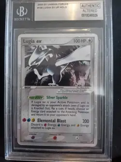 Lugia ex 105/115 EX Unseen Forces Holo - Pokemon Card - Beckett Authentic - Good - Image 1