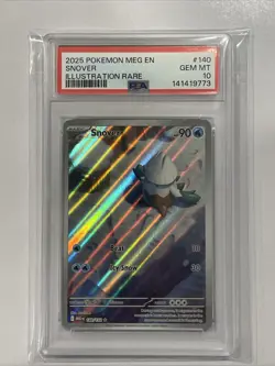 PSA 10 Pokemon TCG Snover 140/132 Me01: Mega Evolution Holo Card - Image 1