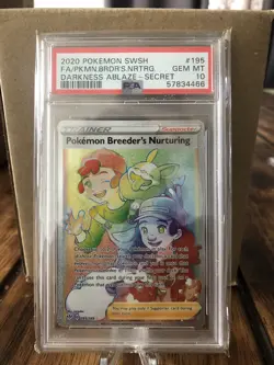 PSA 10 GEM MINT Pokemon Breeder's Nurturing 195/189 Darkness Ablaze Pokemon Card - Image 3
