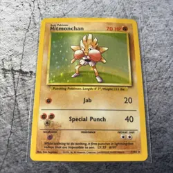 Pokemon Card Hitmonchan 7/102 Base Set Rare Holo Pokemon Card WOTC 1999 Played - Image 1