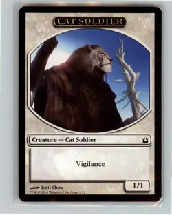 MTG Cat Soldier // Warrior Double-Sided Token T The List Reprints 2 // 17 NM Ma - Image 1