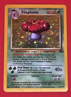 1999 Pokemon TCG Vileplume Jungle 15/64 Base Set Holo Rare WOTC - VINTAGE - Image 2