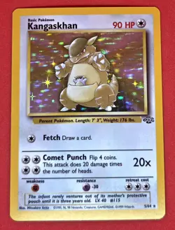 1999 Pokemon TCG Kangaskhan Jungle 5/64 Holographic Unlimited Holo Rare VINTAGE - Image 2