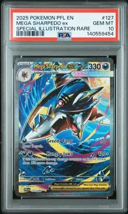 Pokemon Phantasmal Flames Mega Sharpedo ex SIR 127/094 PSA 10 - Image 1