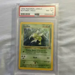 1999 POKEMON JUNGLE #10 SCYTHER-HOLO PSA 8 - Image 1