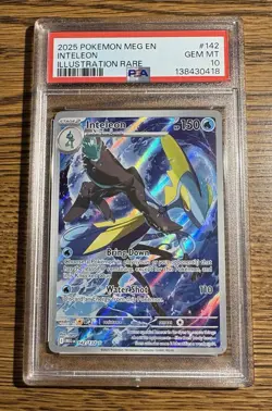 Inteleon Illustration Rare Pokemon Meg En-Mega Evolution 142 NM PSA 10 - Image 1
