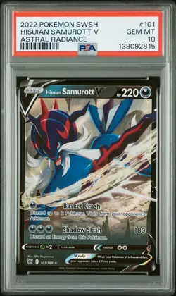 PSA 10!!! Pokemon Astral Radiance Hisuian Samurott V Ultra Rare 102/189 - Image 1