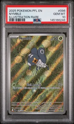 PSA 10 NYMBLE #096 ILLUSTRATION RARE 2025 POKEMON PFL EN PHANTASMAL FLAMES - Image 1