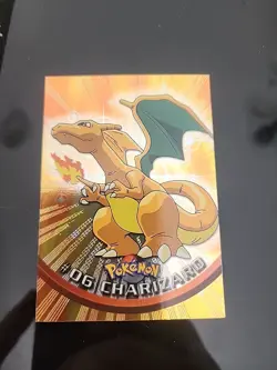 Topps Pokemon #06 Charizard Holo Foil TV Animation Series 1 Black Logo - Image 1