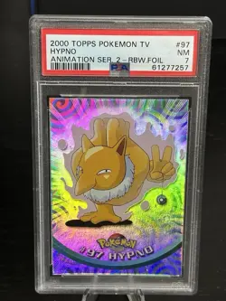 Pokemon Topps Series 2 Hypno Rainbow Holo Foil PSA 7 - Image 1