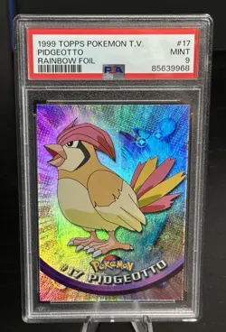 1999 Topps Pokemon TV Pidgeotto Rainbow Holo Foil PSA 9 - Image 1