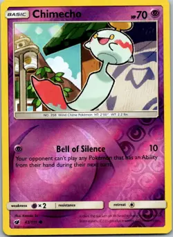 Pokemon Chimecho Common SM - Crimson Invasion 43/111 NM Reverse Holo - Image 1