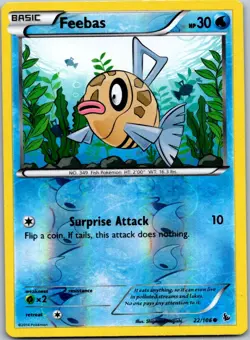 Pokemon Feebas Common XY - Flashfire 22/106 NM Reverse Holo - Image 1