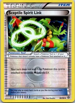 Pokemon Sceptile Spirit Link Uncommon XY - Ancient Origins 80/98 NM Reverse Holo - Image 1