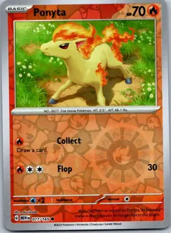 Pokemon Ponyta Common SV: Scarlet & Violet 151 077/165 NM Reverse Holo - Image 1