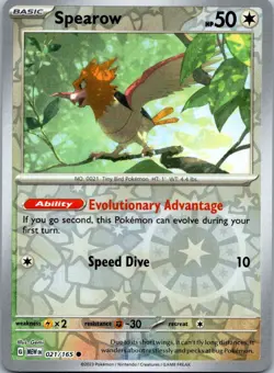 Pokemon Spearow Common SV: Scarlet & Violet 151 021/165 NM - Image 1