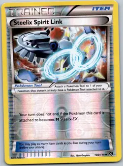 Pokemon Steelix Spirit Link Uncommon XY - Steam Siege 106/114 NM Reverse Holo - Image 1