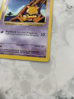 Pokemon Abra 43/102 Base Set Shadowless Unlimited - MP - Image 2