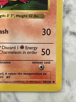 1999 Pokemon, Base Set Shadowless, #24/102 Charmeleon, Uncommon (c) - Image 4