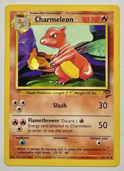 Charmeleon 35/130 (MP) Uncommon Base Set 2 2000 WOTC Pokemon Card - Image 1
