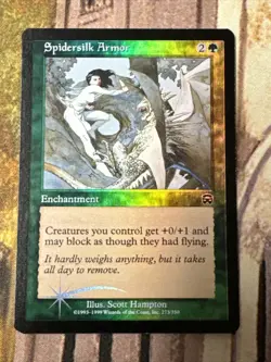 MTG Spidersilk Armor Mercadian Masques 273/350 Foil Common - Image 1