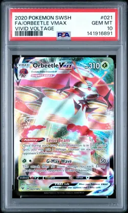 Orbeetle VMAX 2020 Pokemon SWSH Vivid Voltage #021 PSA 10 - Image 1