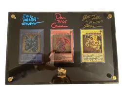 RARE SIGNED USA Yugioh 25th Anniversary TCG Stainless Steel Egyptian God Cards - Image 1