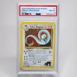 2000 POKEMON GYM HEROES HOLO #4 ERIKA'S DRAGONAIR PSA 8 - Image 1