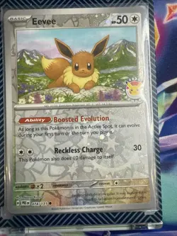 Pokemon Prismatic Evolutions Holo Promo | Eevee Pokemon Day Stamp 074/131 - Image 1