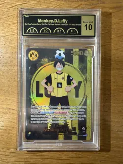 One Piece x BVB Monkey D. Luffy Promo Card ST13-003 Dortmund TCG PCG 10 Gem mint - Image 1