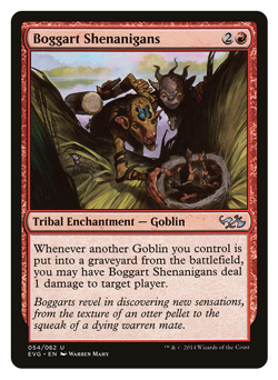 MTG - 1 x Boggart Shenanigans - Enchantment - Elves Vs. Goblins (EVG) - LP - Image 1