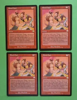 Magic the Gathering MTG Mercadian Masques BLOOD OATH X 4 VLP/EX RARE 1999 Nice! - Image 1