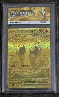 Pokemon TCG Mega Charizard X EX Mega Hyper Rare 130/094 ACE Mint 9 - Image 1