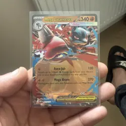 Pokemon Mega Lucario EX 077/132 Mega Evolutions Play Stamp Prize Pack Series 8 - Image 1
