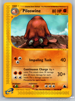 Pokemon Card Piloswine 43/144 common 2003 Skyridge LP - Image 1