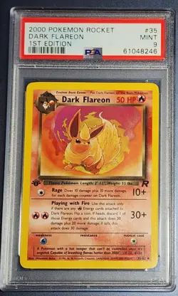 PSA 9 Dark Flareon 35 1st Edition Team Rocket 2000 Pokemon Card - Image 1