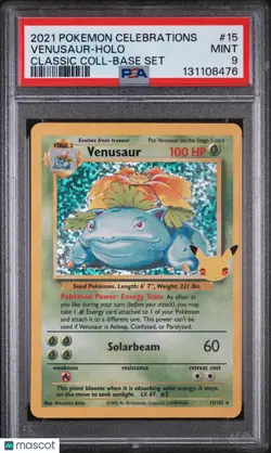 2021 Pokemon Celebrations Classic Collection Venusaur 15/102 PSA 9 - Image 1