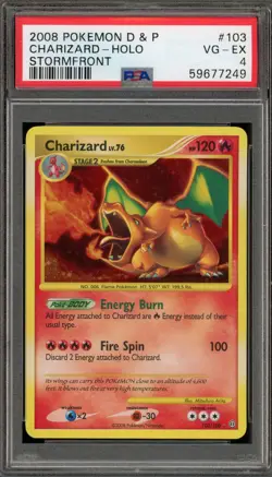 Pokemon Charizard Stormfront Holo Secret Rare #103 PSA 4 - Image 1