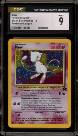 Pokemon Mew League Black Star Holo Promo #9 CGC 9 Mint - Image 1