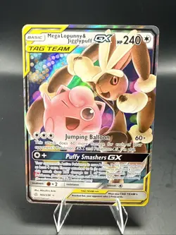 Pokemon Mega Lopunny & Jigglypuff GX - 165/236 - Cosmic Eclipse TAG TEAM Card NM - Image 1