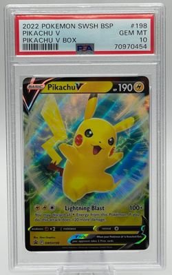 2022 POKEMON SWSH BLACK STAR PROMO #198 PIKACHU V PSA 10 GEM MINT - Image 1