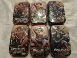 One Piece Mini Tin Set Vol 2 . LOT OF 6 TS-02 OP-13 | Factory Sealed | Bandai - Image 1