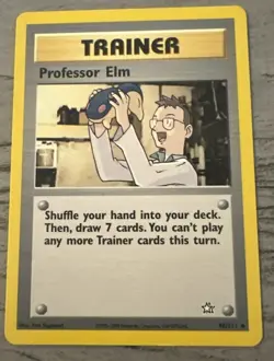 VINTAGE WOTC Pokemon TCG Neo Genesis PROFESSOR ELM 96/111 LP SHARP CARD SEE PICS - Image 1