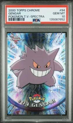 2000 TOPPS CHROME POKEMON T.V #94 GENGAR SPECTRA PSA 10 GEM MINT FRESH GRADE WOW - Image 1