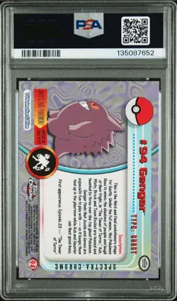 2000 TOPPS CHROME POKEMON T.V #94 GENGAR SPECTRA PSA 10 GEM MINT FRESH GRADE WOW - Image 2