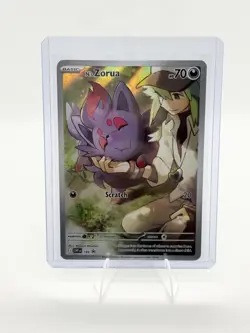 Pokemon N's Zorua SVP 189 Journey Together ETB Full Art Black Star Promo - Image 2